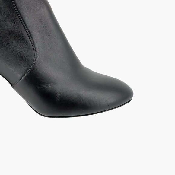 Louis Vuitton Silhouette Black Leather Block Heel Ankle Boots Size 37.5 US 7.5 - Picture 10 of 16